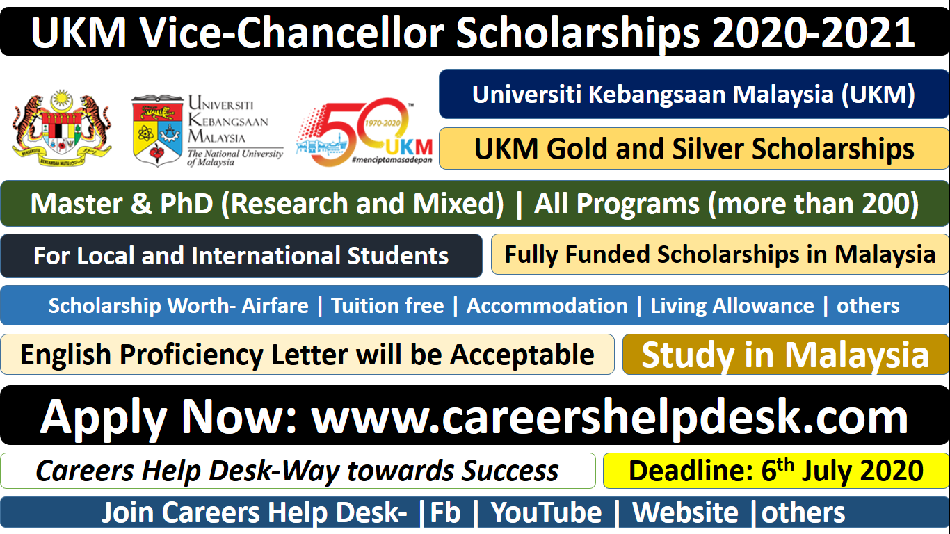Ukm Vice Chancellor Scholarships 2020 21 Fully Funded Study In Malaysia