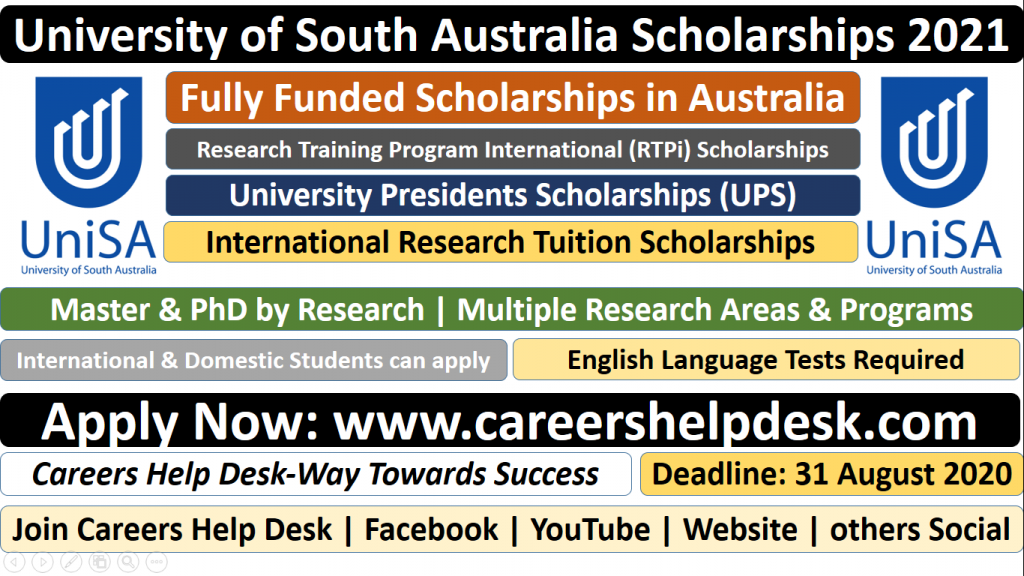 University Of South Australia Scholarships 2021 Fully Funded