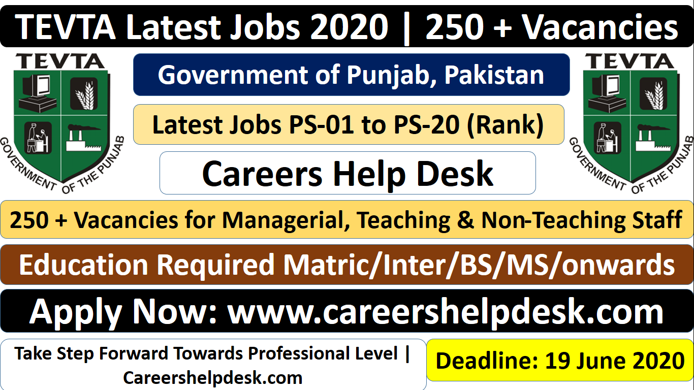 TEVTA Latest Jobs 2020 250 + Vacancies
