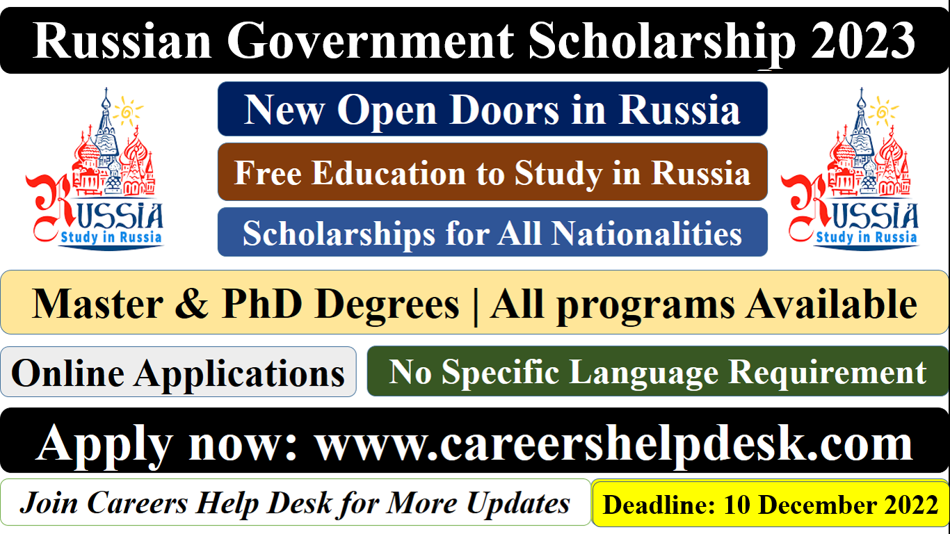 phd scholarships in russia 2023