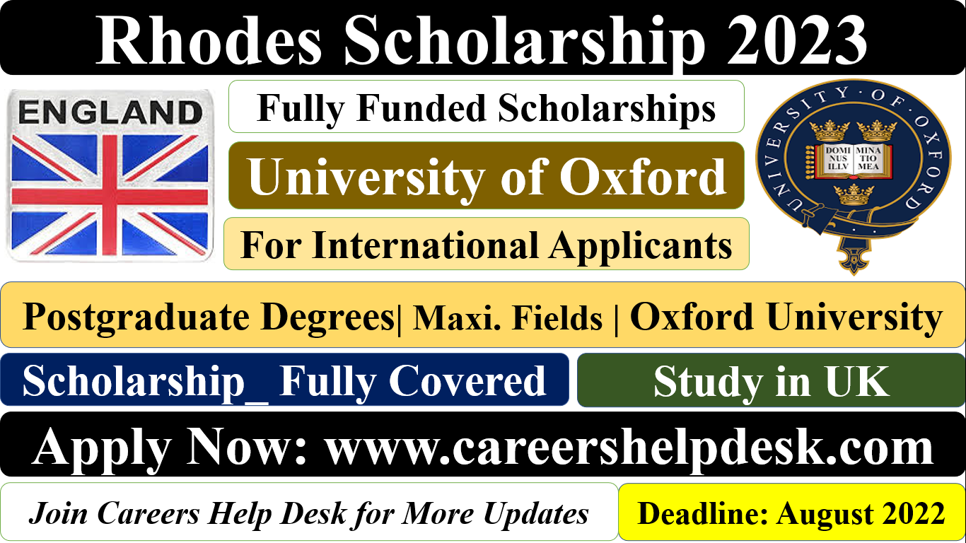 Rhodes Scholarship in UK 2023