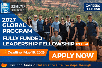 Eisenhower Fellowships Global Program 2027 fully funded leadership fellowship in USA with application deadline May 15 2026 and global professionals networking banner