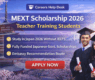 Japanese Government MEXT Scholarship for Teacher Training Students 2026 (Fully Funded)