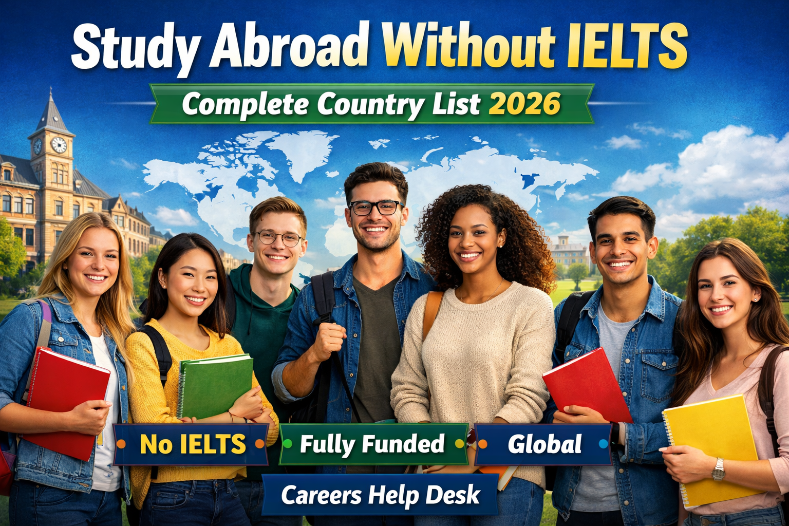 Study Abroad Without IELTS-Complete Country List and Scholarship
