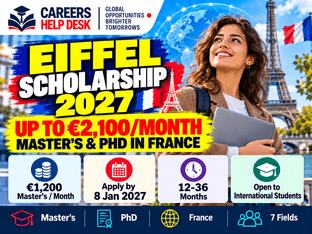 Eiffel Scholarship France 2027 – €1,200–€2,100 Monthly
