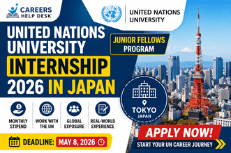 United Nations University Internship 2026 in Tokyo Japan showing paid UN Junior Fellows program with monthly stipend global exposure and application deadline May 8 2026