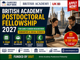 British Academy Postdoctoral Fellowship 2027 in the UK for early-career humanities and social sciences researchers