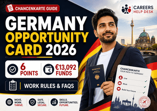 Germany Opportunity Card 2026 guide showing the 6-point system, €13,092 proof of funds, work rules, and Chancenkarte application guidance