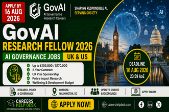 GovAI Research Fellow 2026 AI governance jobs in the UK and US with salaries up to £103,500 or $170,000 and a 16 August deadline.