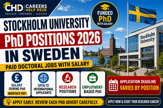 Stockholm University PhD Positions 2026 in Sweden with paid doctoral jobs and salary-based research opportunities.