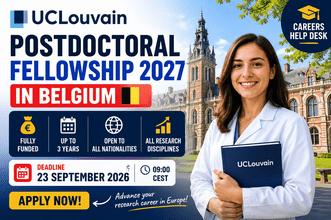 UCLouvain Incoming Postdoctoral Fellowships 2027 in Belgium offering paid international research fellowships with tax-free salary and research funding for postdoctoral researchers.