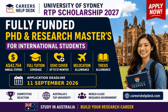 University of Sydney RTP Scholarship 2027 thumbnail showing fully funded PhD and Research Master’s scholarship in Australia for international students