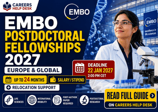EMBO Postdoctoral Fellowships 2027 for international life science researchers with salary or stipend, relocation support and January 22 deadline