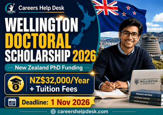 Wellington Doctoral Scholarship 2026 in New Zealand with NZ$32,000 annual stipend plus tuition fees