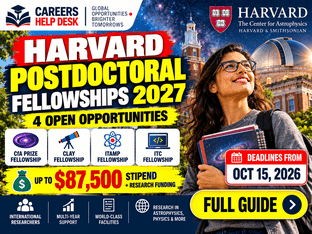 Harvard Postdoctoral Fellowships 2027 – 4 Open Research Fellowships