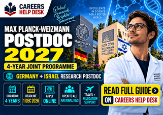 Max Planck-Weizmann Postdoctoral Programme 2027 with four-year research positions in Germany and Israel