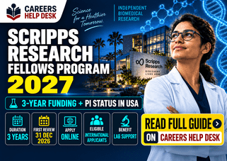 Scripps Research Fellows Program 2027 in USA with 3-year funding, PI status, lab support, and December 31, 2026 first review deadline