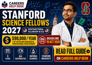 Stanford Science Fellows 2027 postdoctoral fellowship in USA with $98,000 annual stipend, research funding, and October 16, 2026 deadline