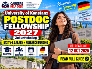 University of Konstanz Postdoctoral Fellowship 2027 in Germany with E13 TV-L salary, research funding and 12 October 2026 deadline