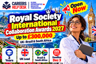 Royal Society International Collaboration Awards 2027 – £300,000 Research Funding