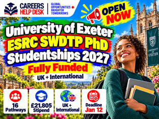 University of Exeter ESRC SWDTP PhD Studentships 2027 – Fully Funded
